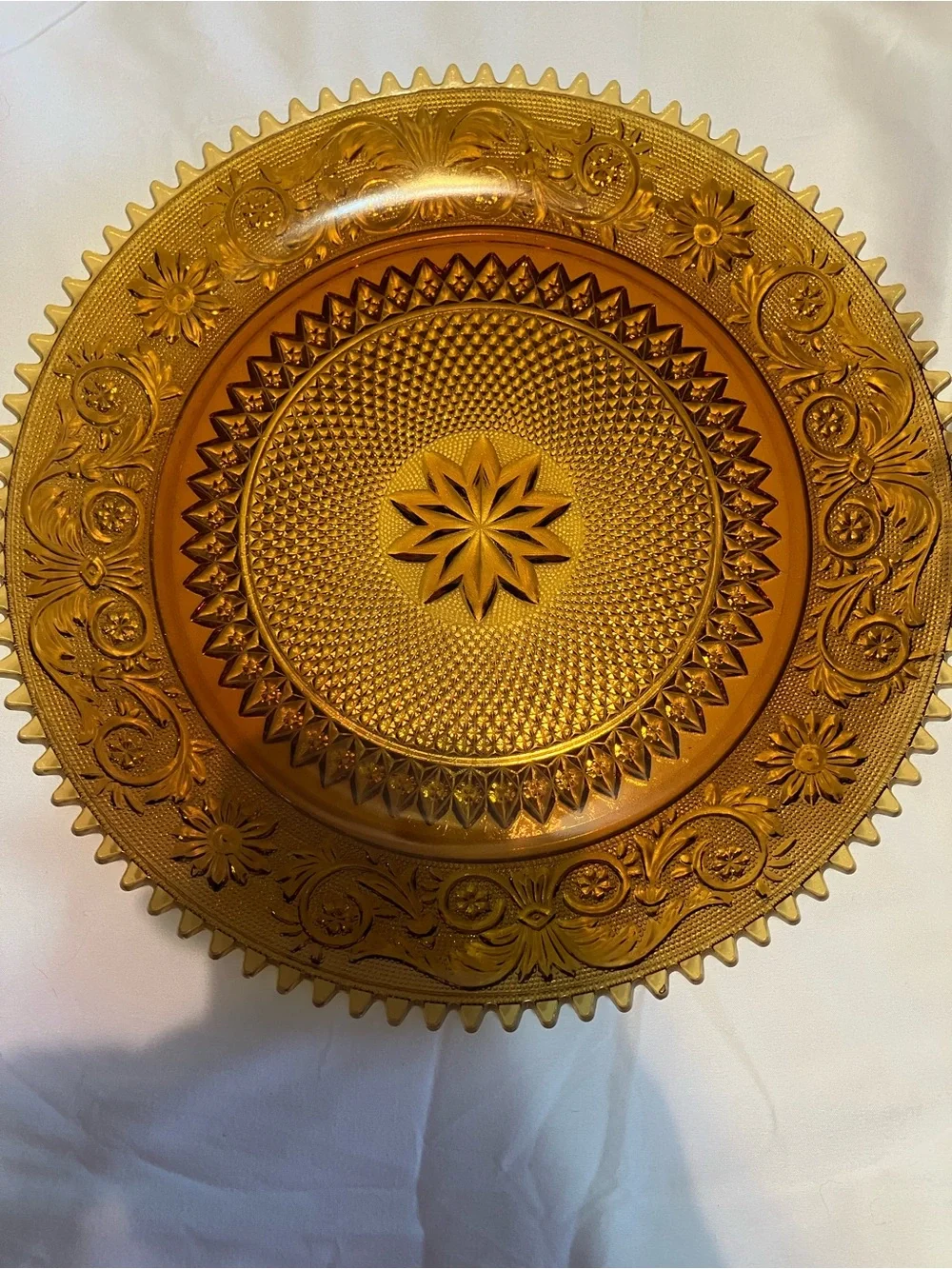 Amber Decorative Glass Serving Platter - Elegant Home Dining Centerpiece